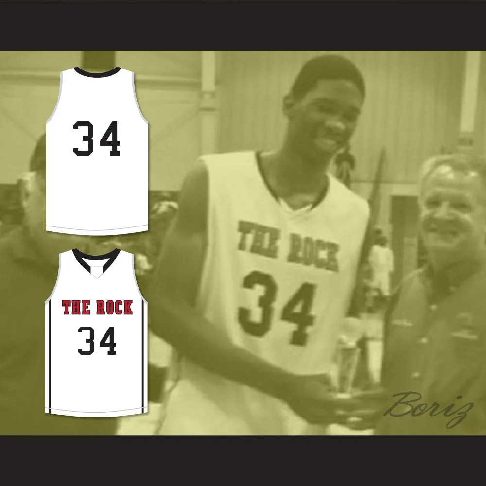 Joel Embiid 34 The Rock High School White Basketball Jersey