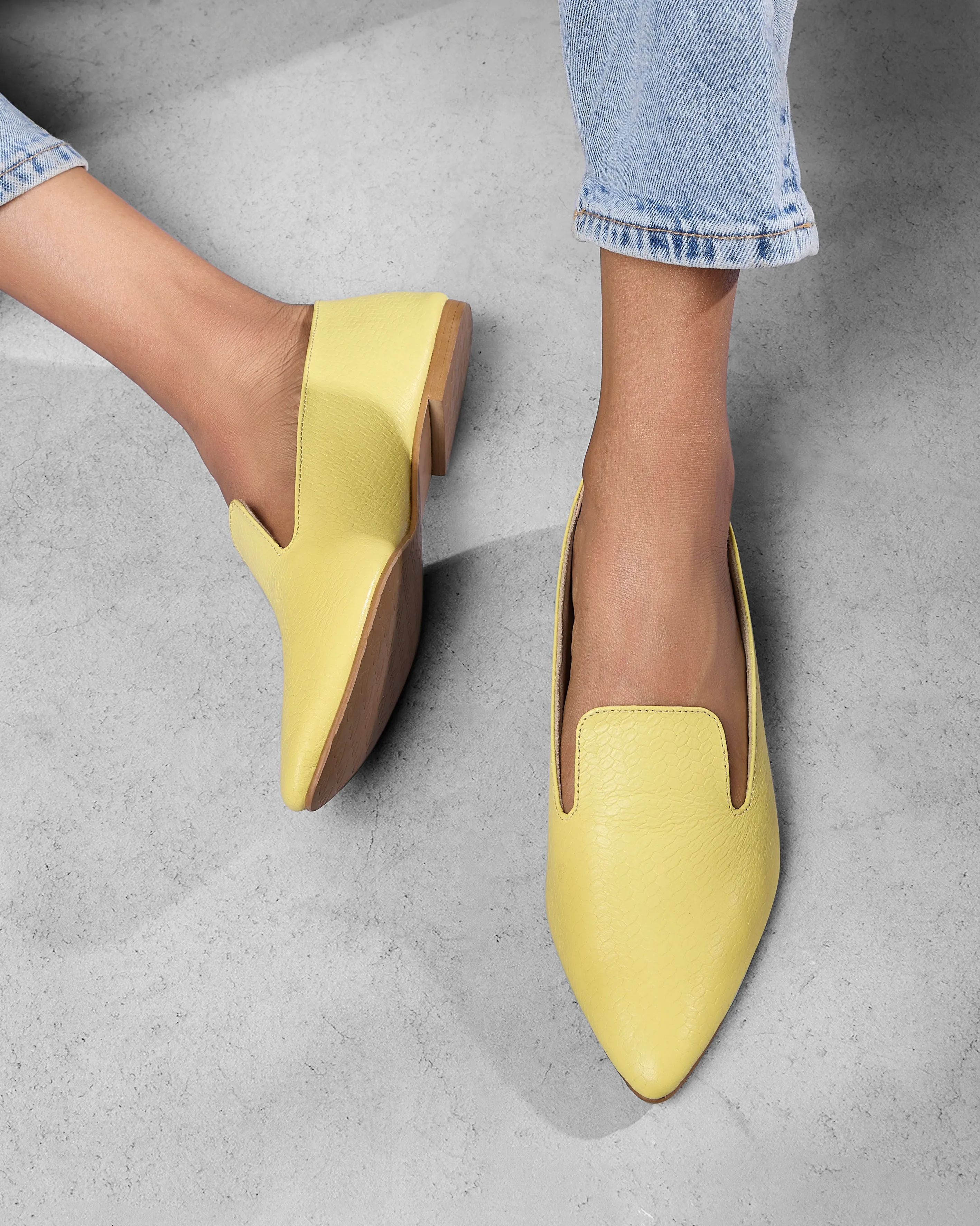 Kim Yellow Loafers For Women