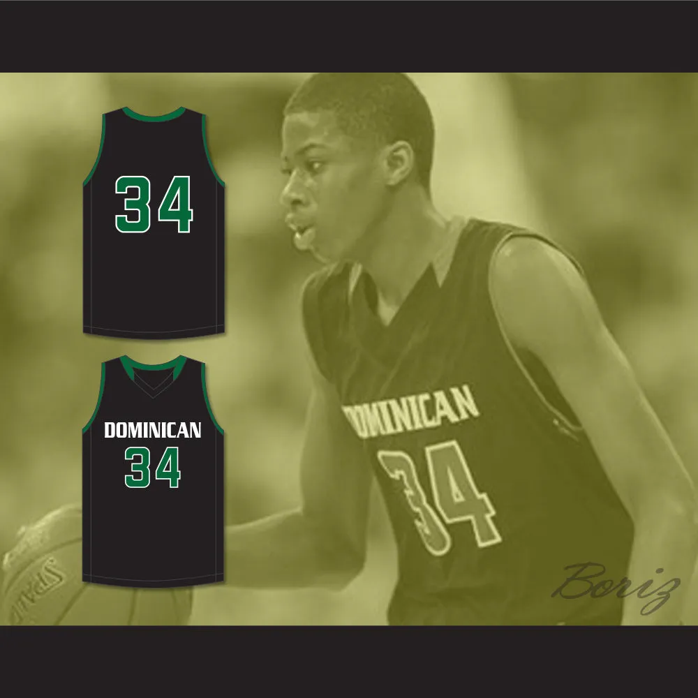 Kostas Antetokounmpo 34 Dominican High School Knights Black Basketball Jersey 1