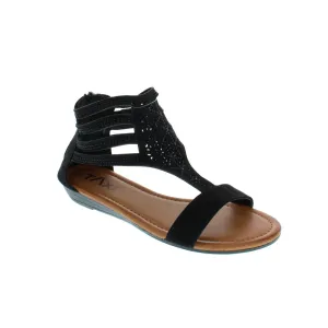 LA SDL STUDDED VAMP AND SIDE STRAPS BACK ZIP