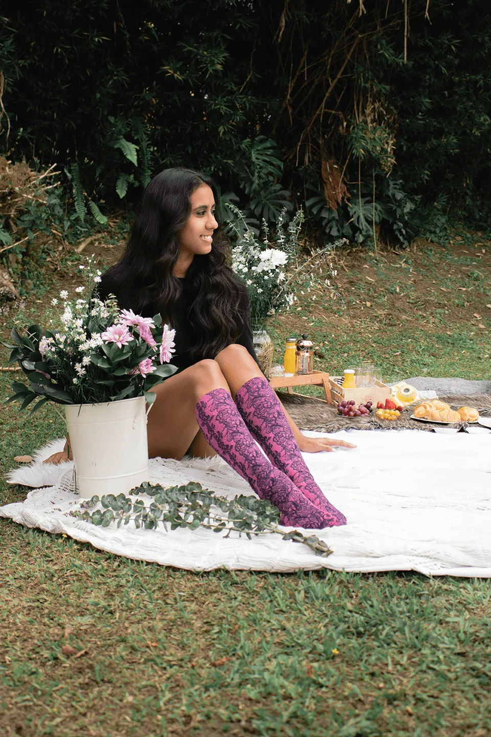 Lace Trellis Adult Knee Highs
