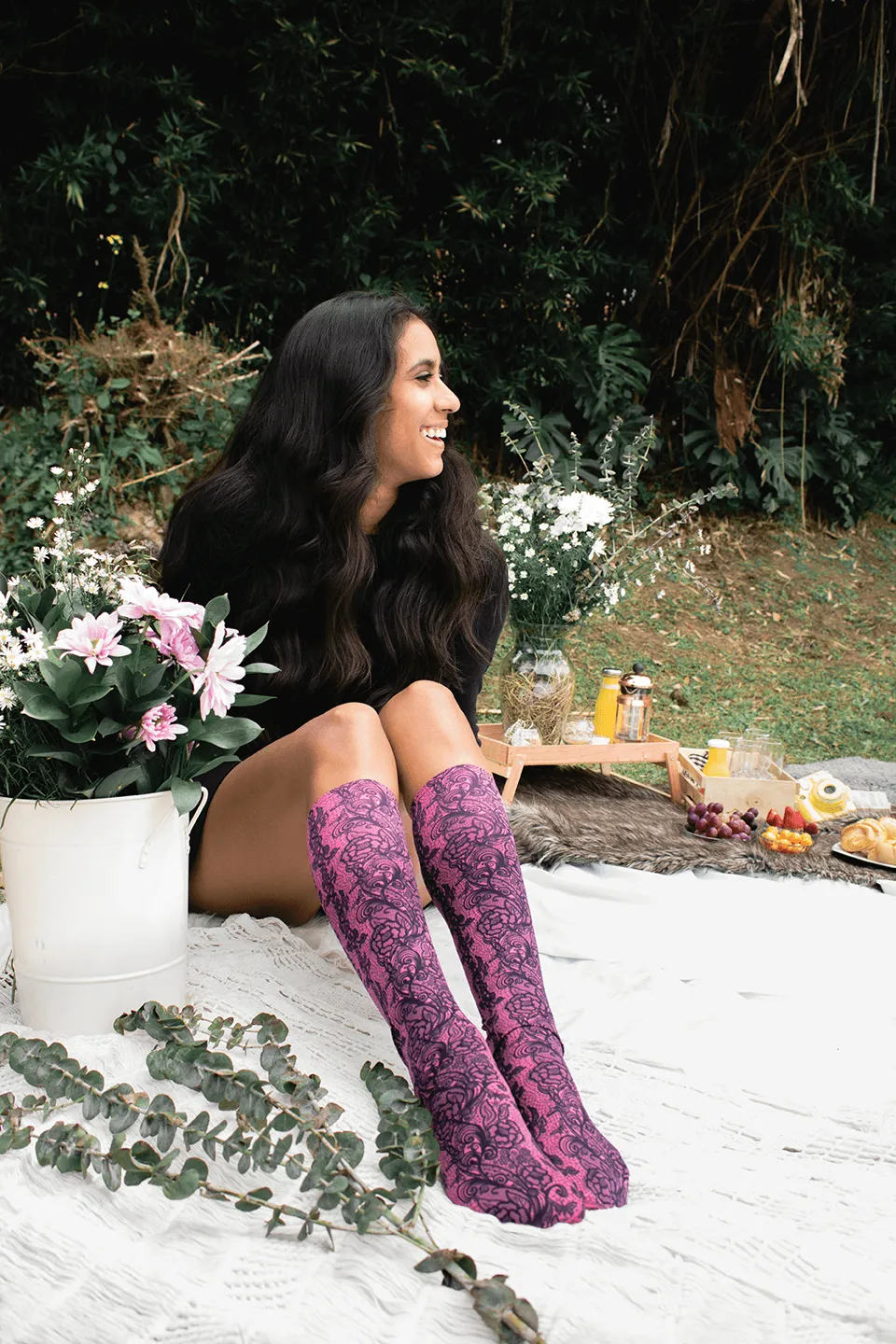 Lace Trellis Adult Knee Highs