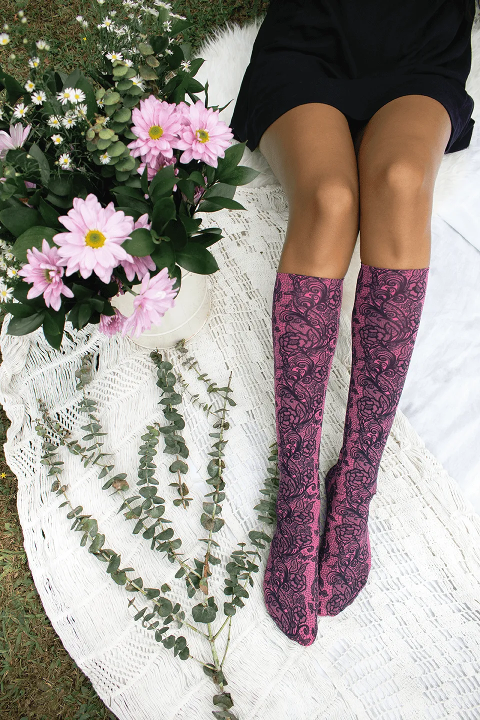 Lace Trellis Adult Knee Highs
