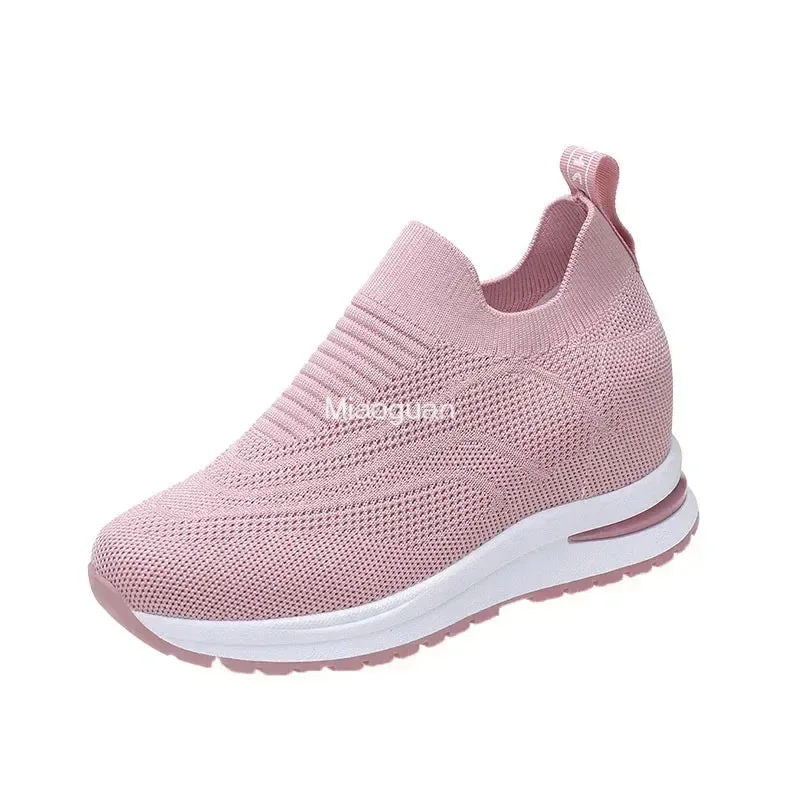 Lace-up Mesh Platform Sneakers for Women
