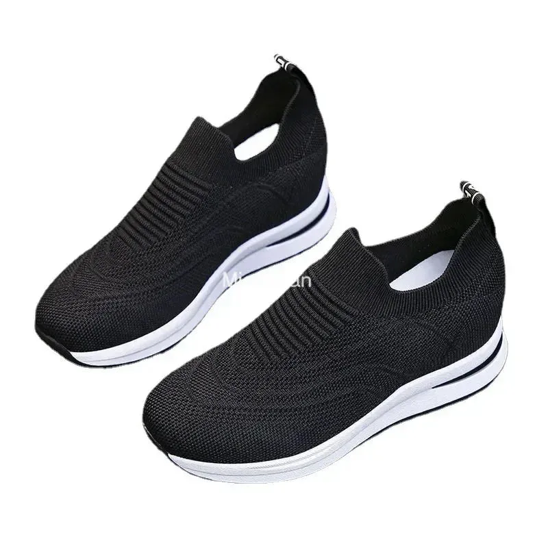 Lace-up Mesh Platform Sneakers for Women