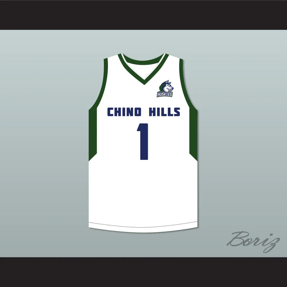 LaMelo Ball 1 Chino Hills Huskies White Basketball Jersey with Patch 2