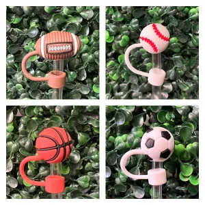 Large Sports Straw Toppers - Set of 4