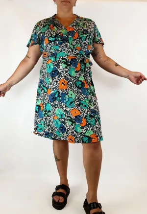 Leona Edminston green-based floral print dress size 16