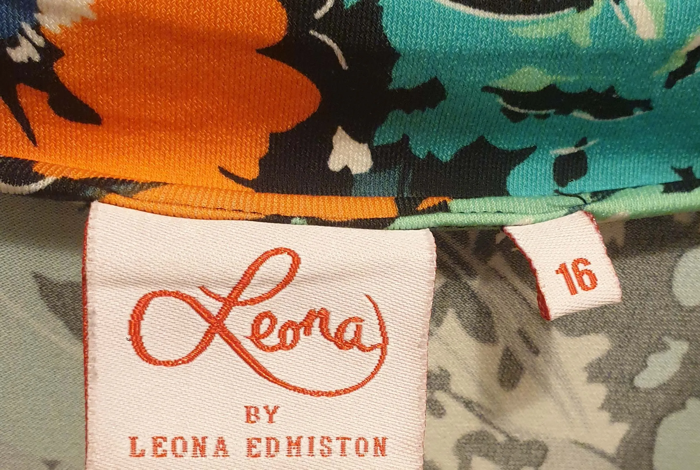Leona Edminston green-based floral print dress size 16