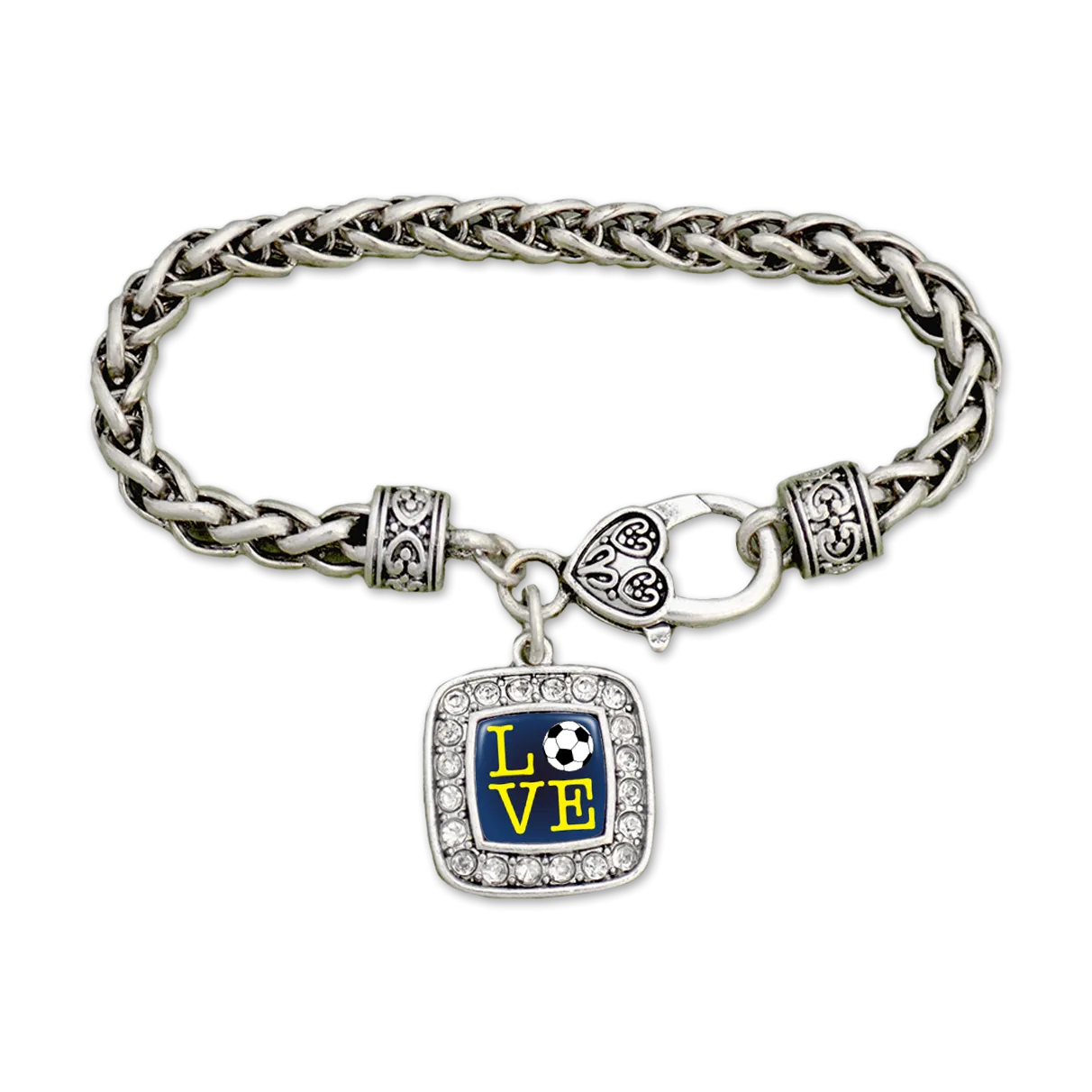 LOVE Soccer Clamp Bracelet