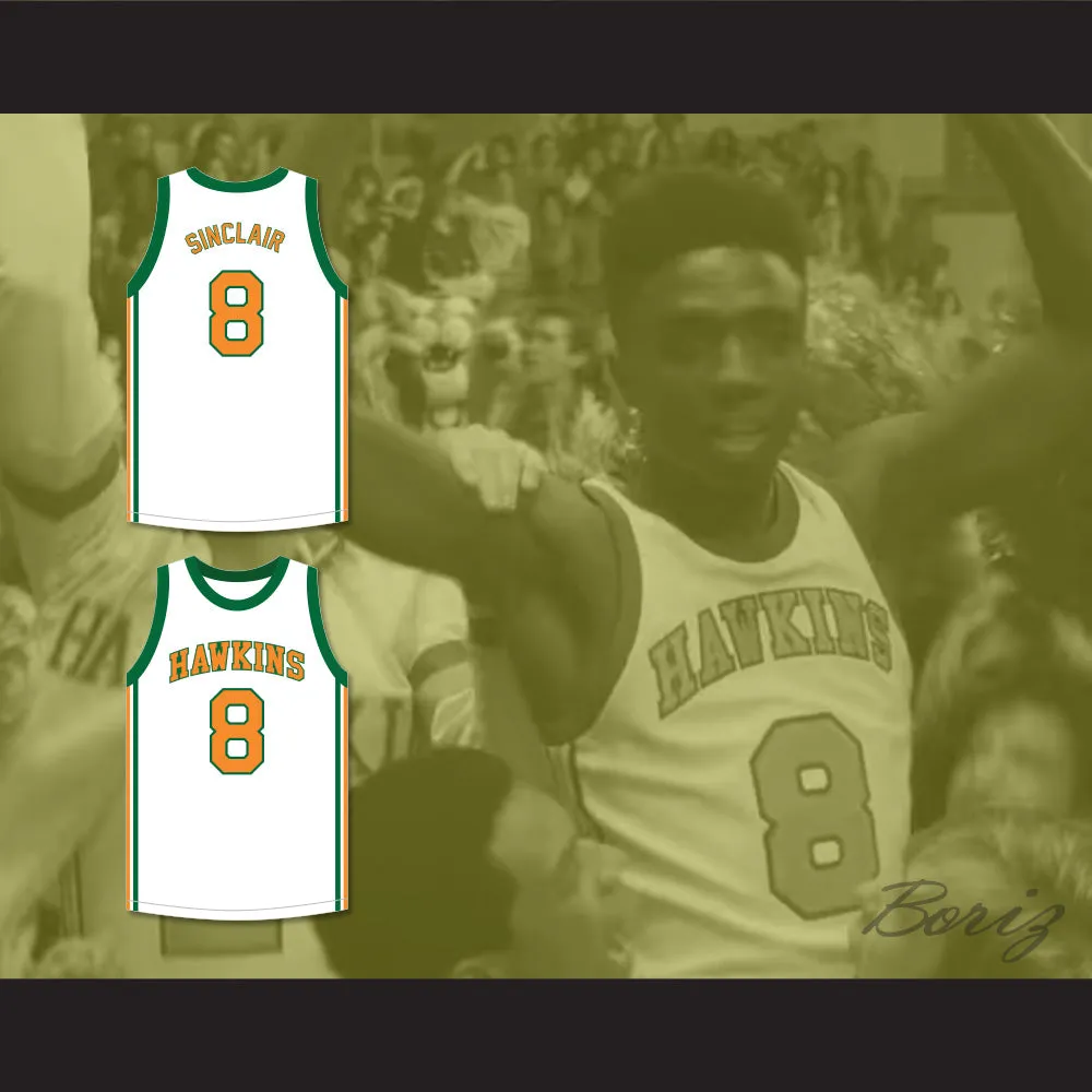 Lucas Sinclair 8 Hawkins High School Tigers White Basketball Jersey 2