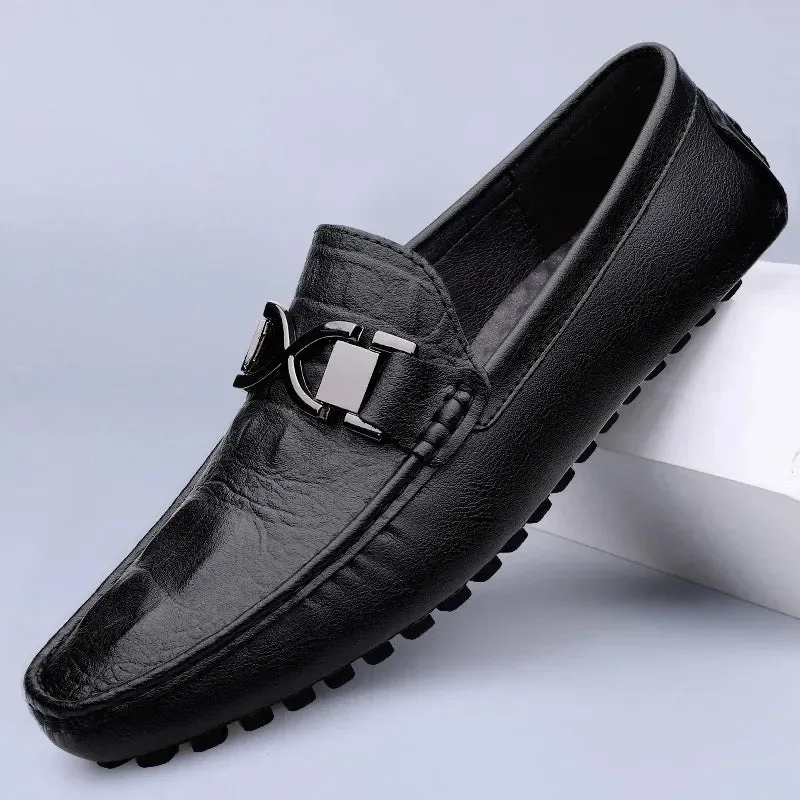 LuxeStride Herren-Lederslipper in Italienischem Design