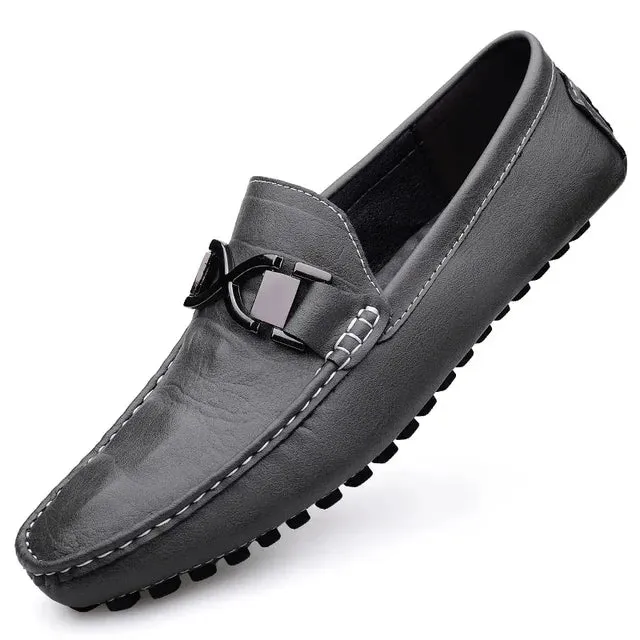 LuxeStride Herren-Lederslipper in Italienischem Design