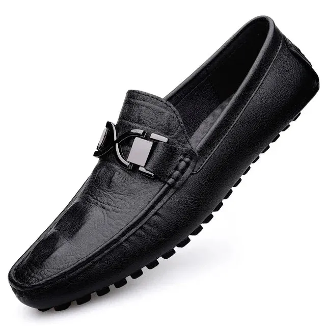 LuxeStride Herren-Lederslipper in Italienischem Design