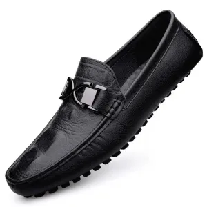 LuxeStride Herren-Lederslipper in Italienischem Design