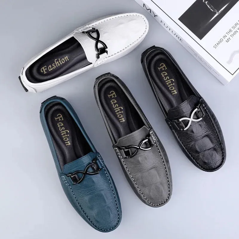 LuxeStride Herren-Lederslipper in Italienischem Design