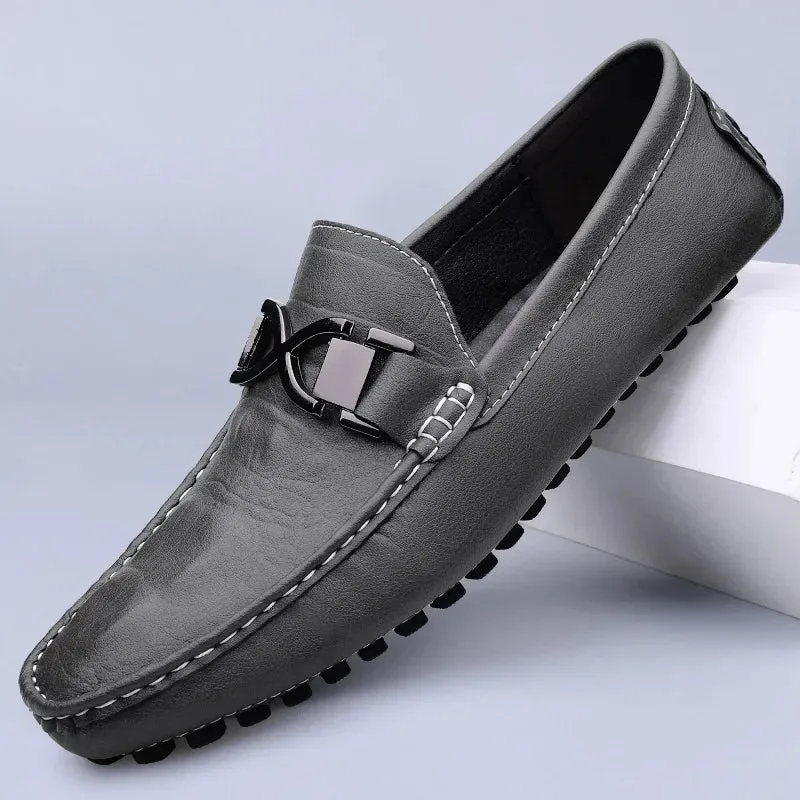 LuxeStride Herren-Lederslipper in Italienischem Design