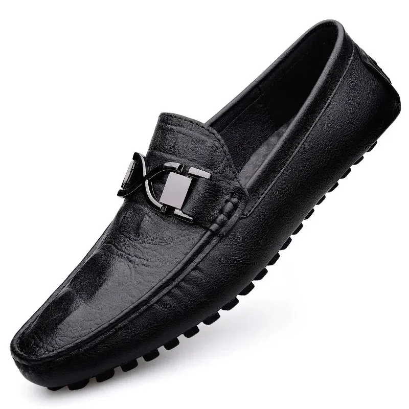 LuxeStride Herren-Lederslipper in Italienischem Design