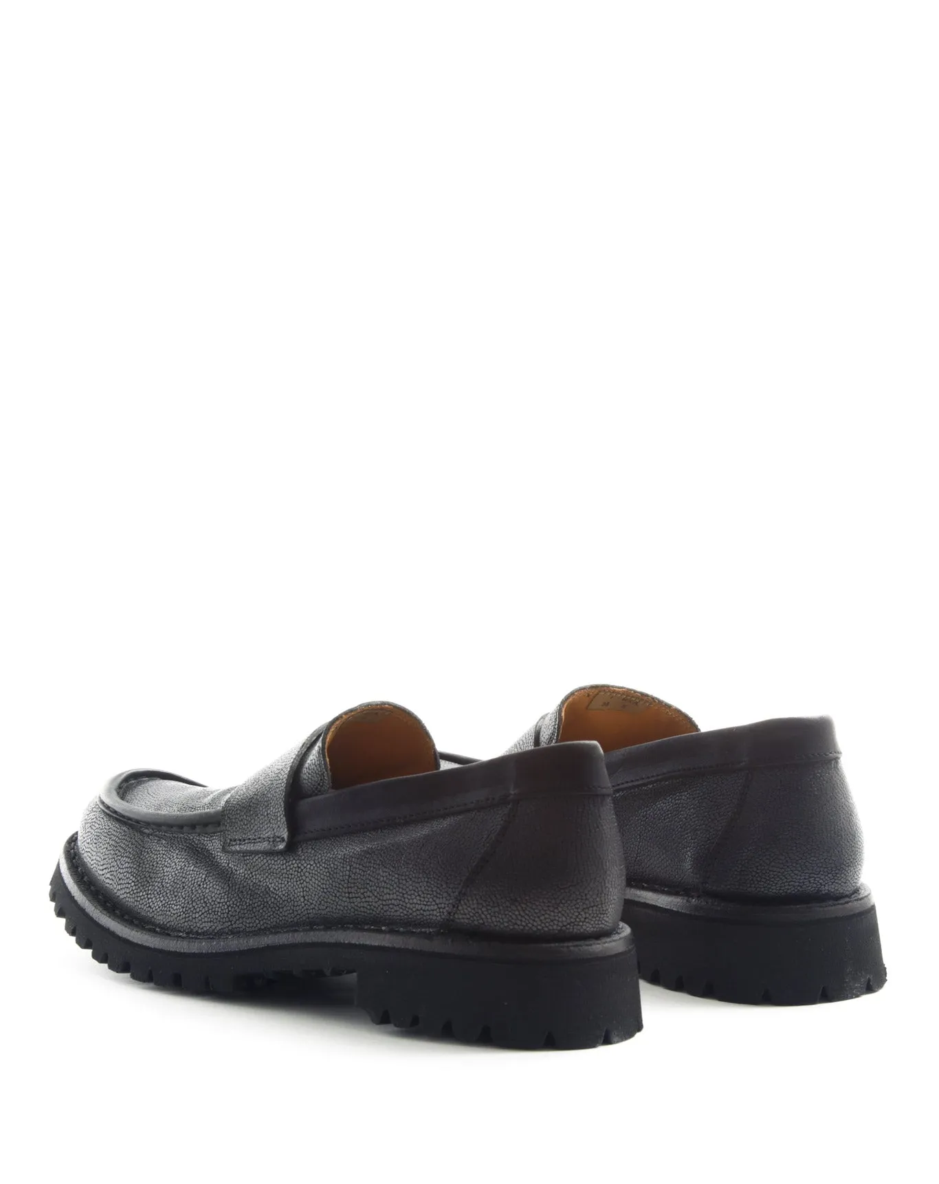 M-EMMET Silver Leather Loafers