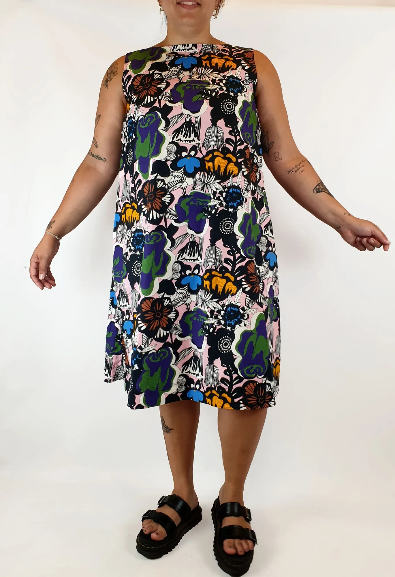 Marimekko x Uniqlo colourful sleeveless dress size L