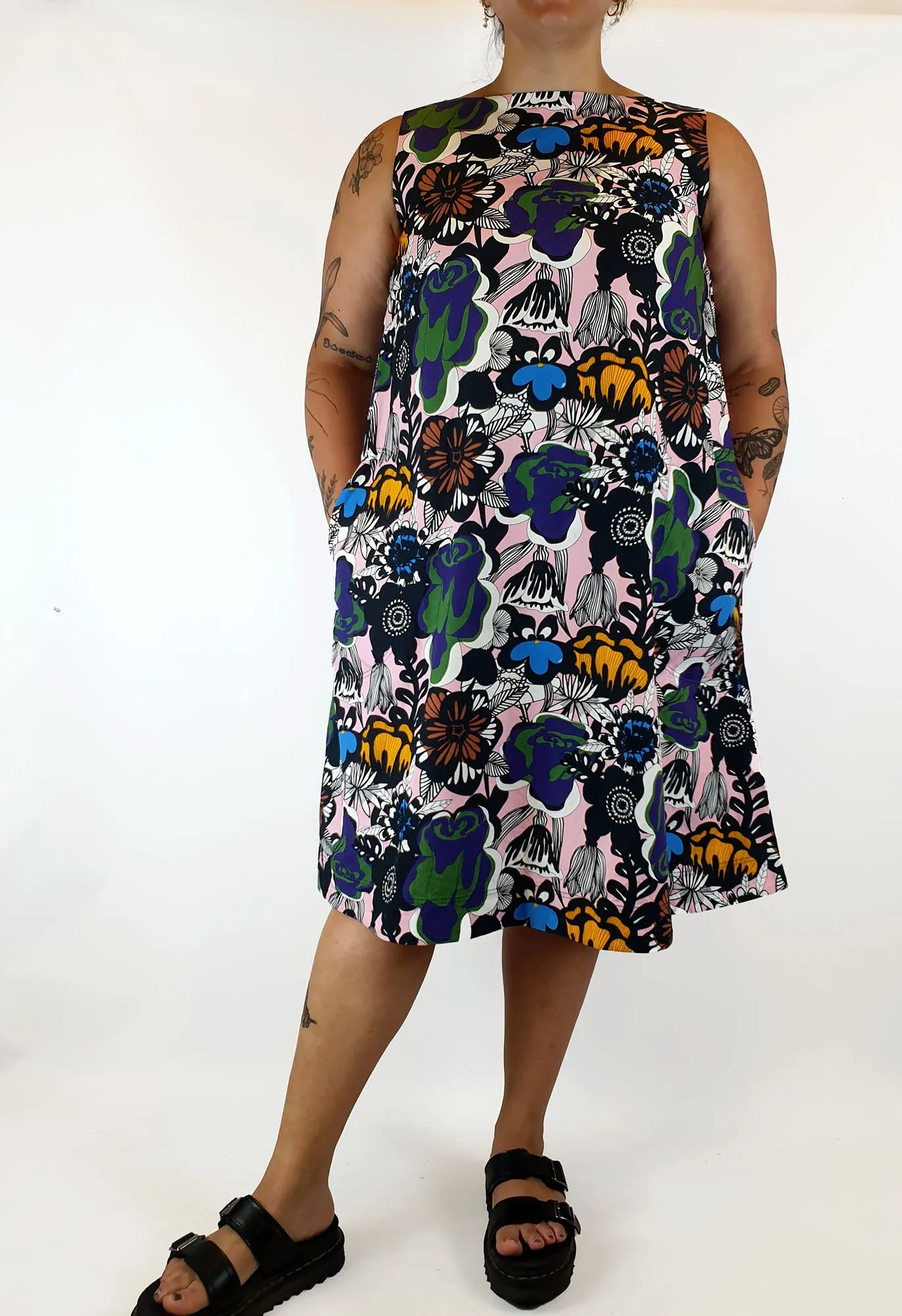 Marimekko x Uniqlo colourful sleeveless dress size L