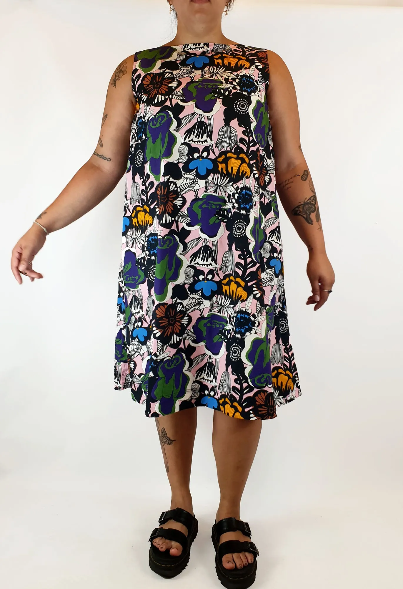 Marimekko x Uniqlo colourful sleeveless dress size L