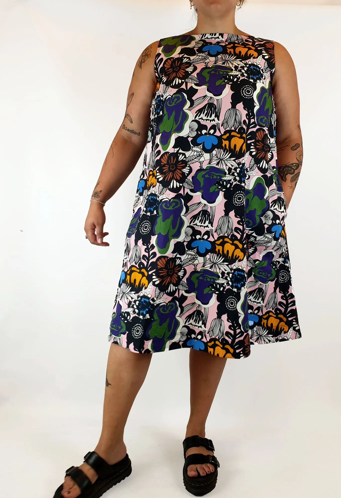 Marimekko x Uniqlo colourful sleeveless dress size L