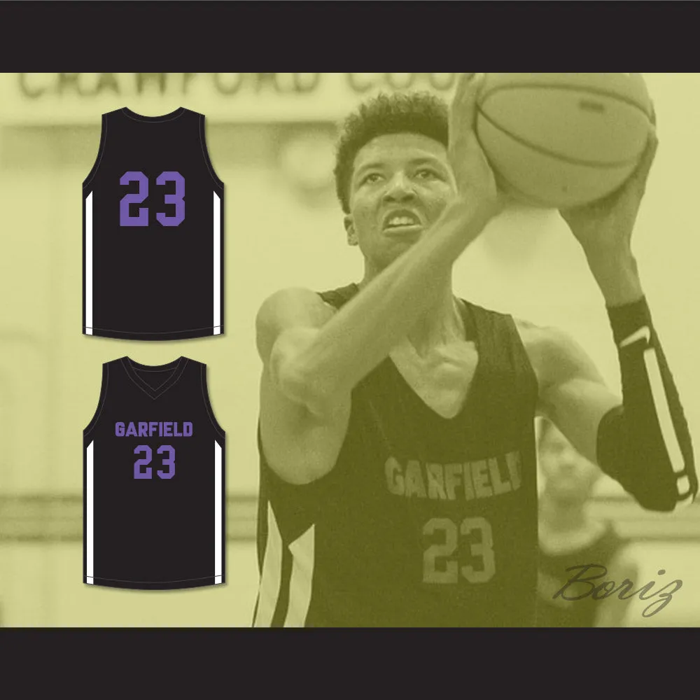 MarJon Beauchamp 23 Garfield High School Bulldogs Black Basketball Jersey 1