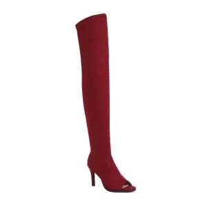 Matte Red Women’s Open-Toe Boots