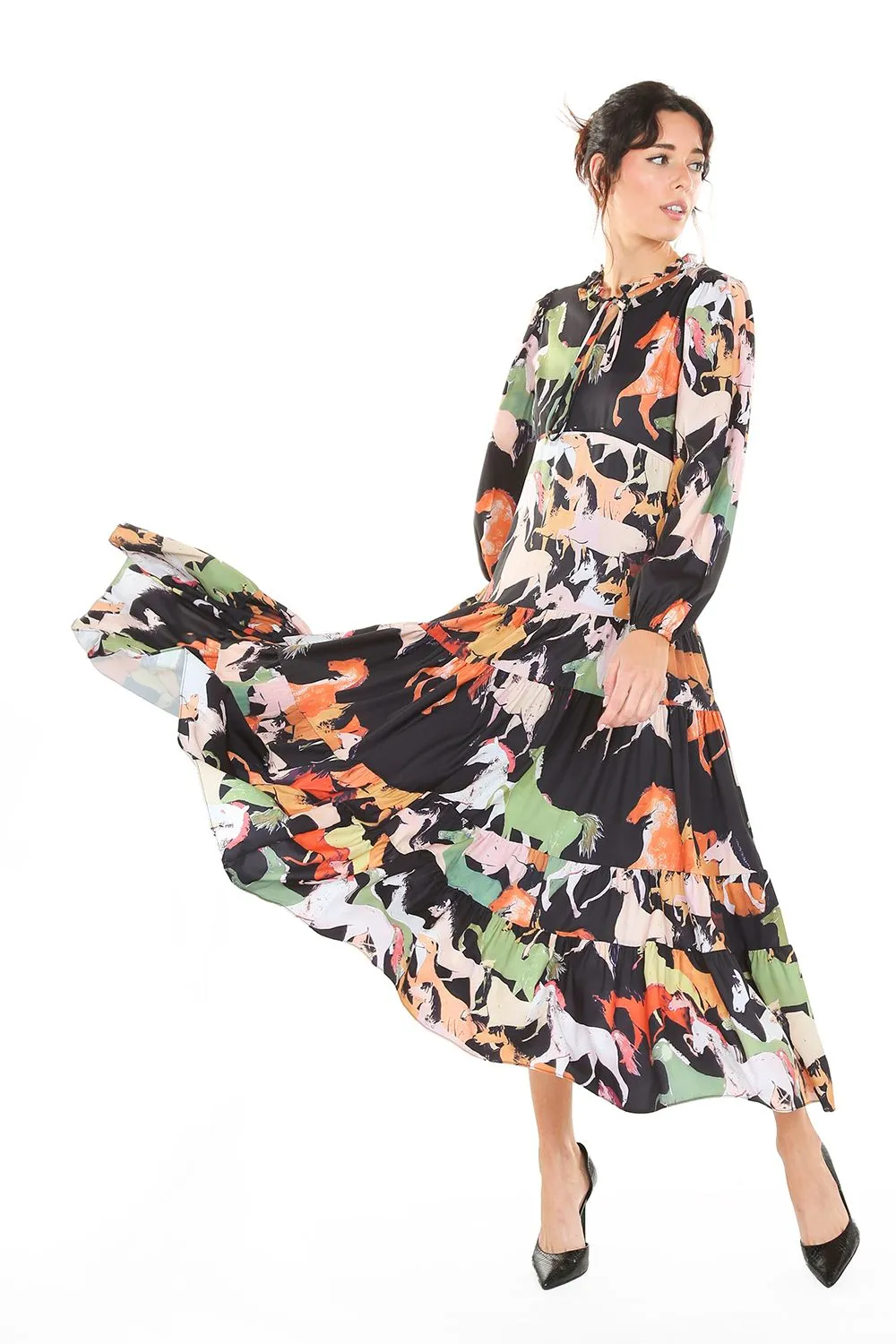 Maxi Horse Print Dress