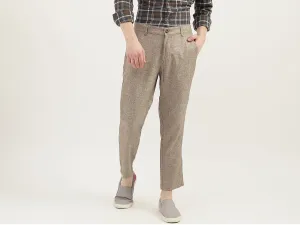 Men Textured Regular Fit Trousers