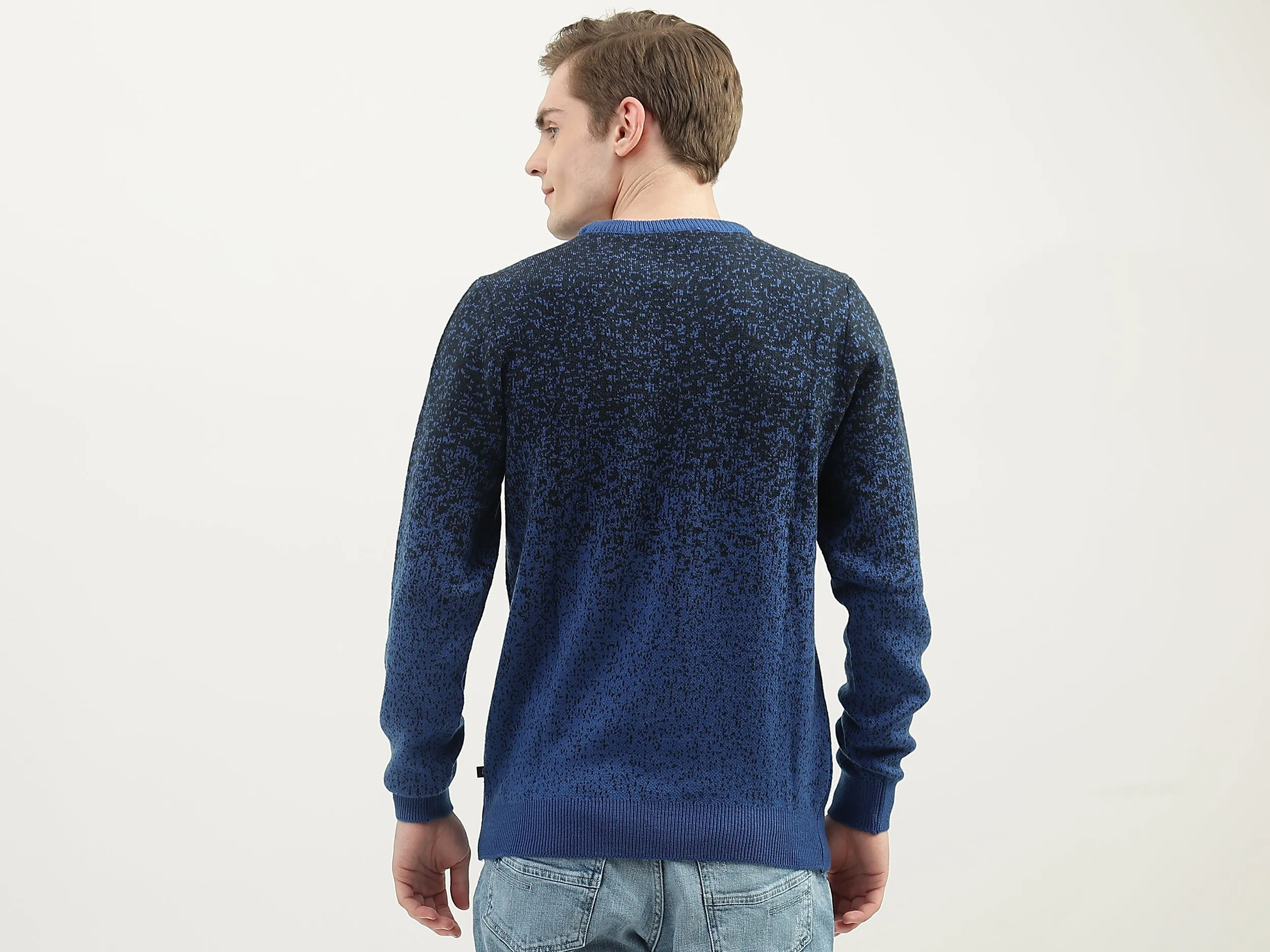 Men Textured Round Neck Sweater