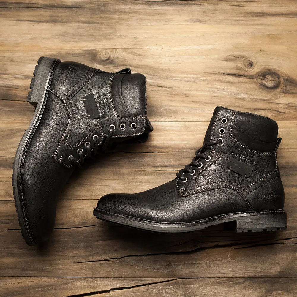 Men's Winter Fashion Warm Comfortable Winter Lace-Up Boots