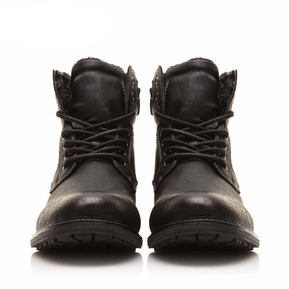 Men's Winter Fashion Warm Comfortable Winter Lace-Up Boots