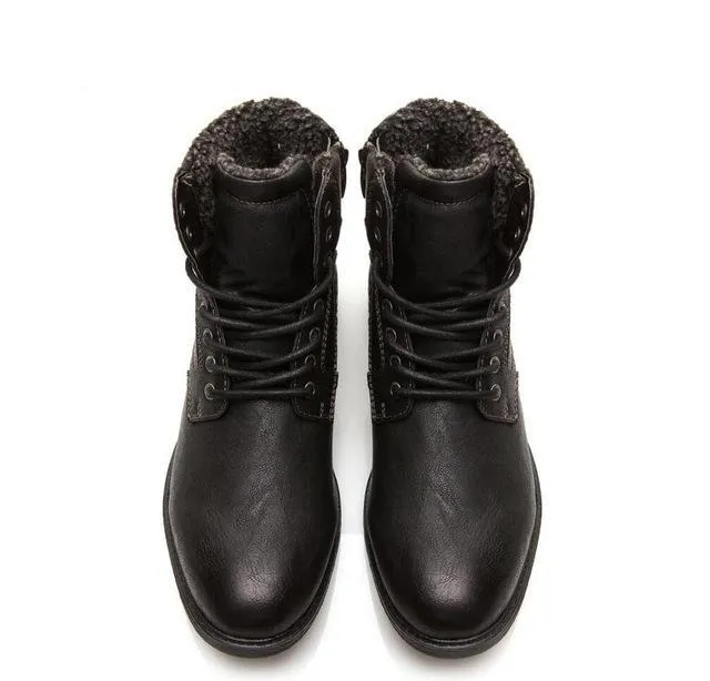 Men's Winter Fashion Warm Comfortable Winter Lace-Up Boots