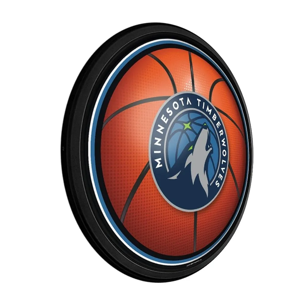 Minnesota Timberwolves: Basketball - Round Slimline Lighted Wall Sign