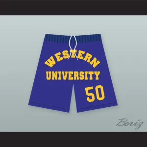 Neon Boudeaux 50 Western University Blue Basketball Shorts