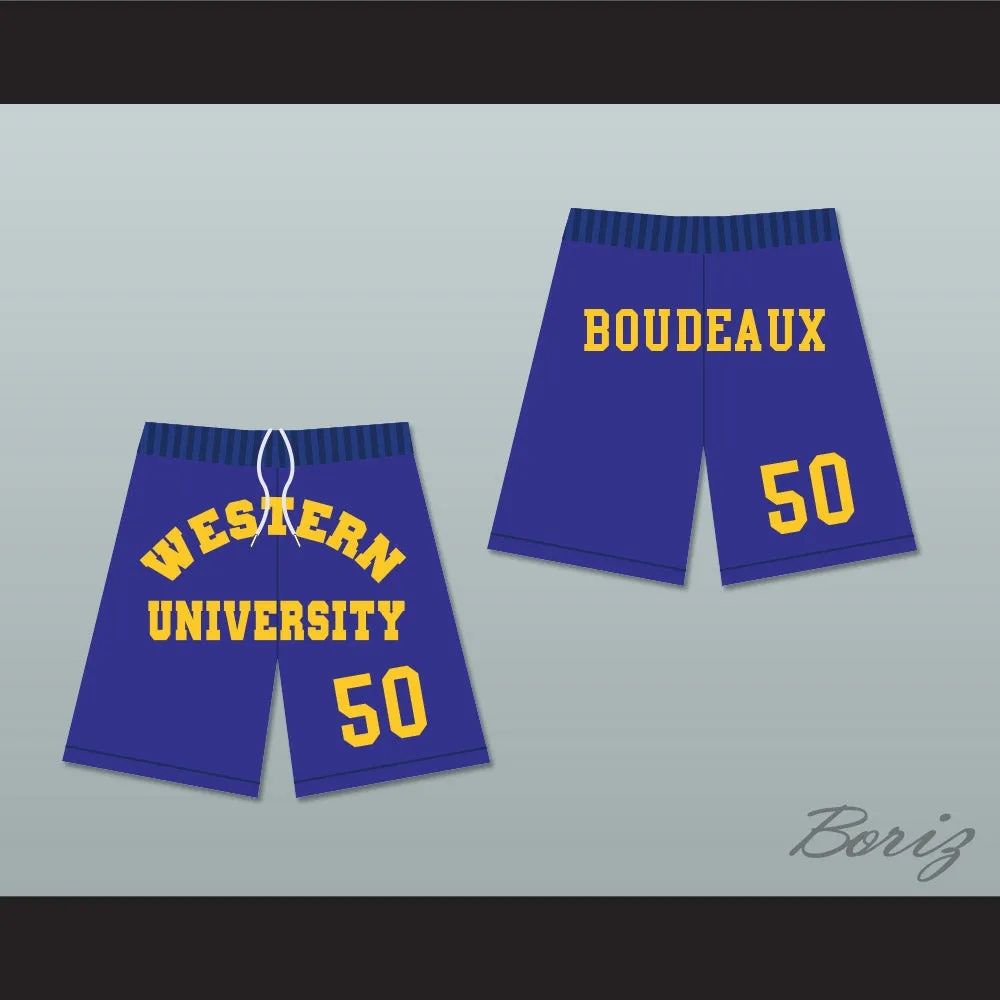 Neon Boudeaux 50 Western University Blue Basketball Shorts