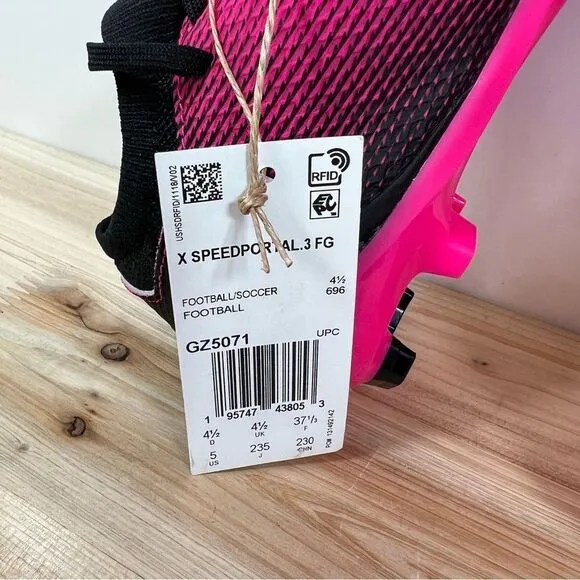 NEW Adidas X Speedportal .3 FG Youth kids Soccer Cleats size 5 Pink Black