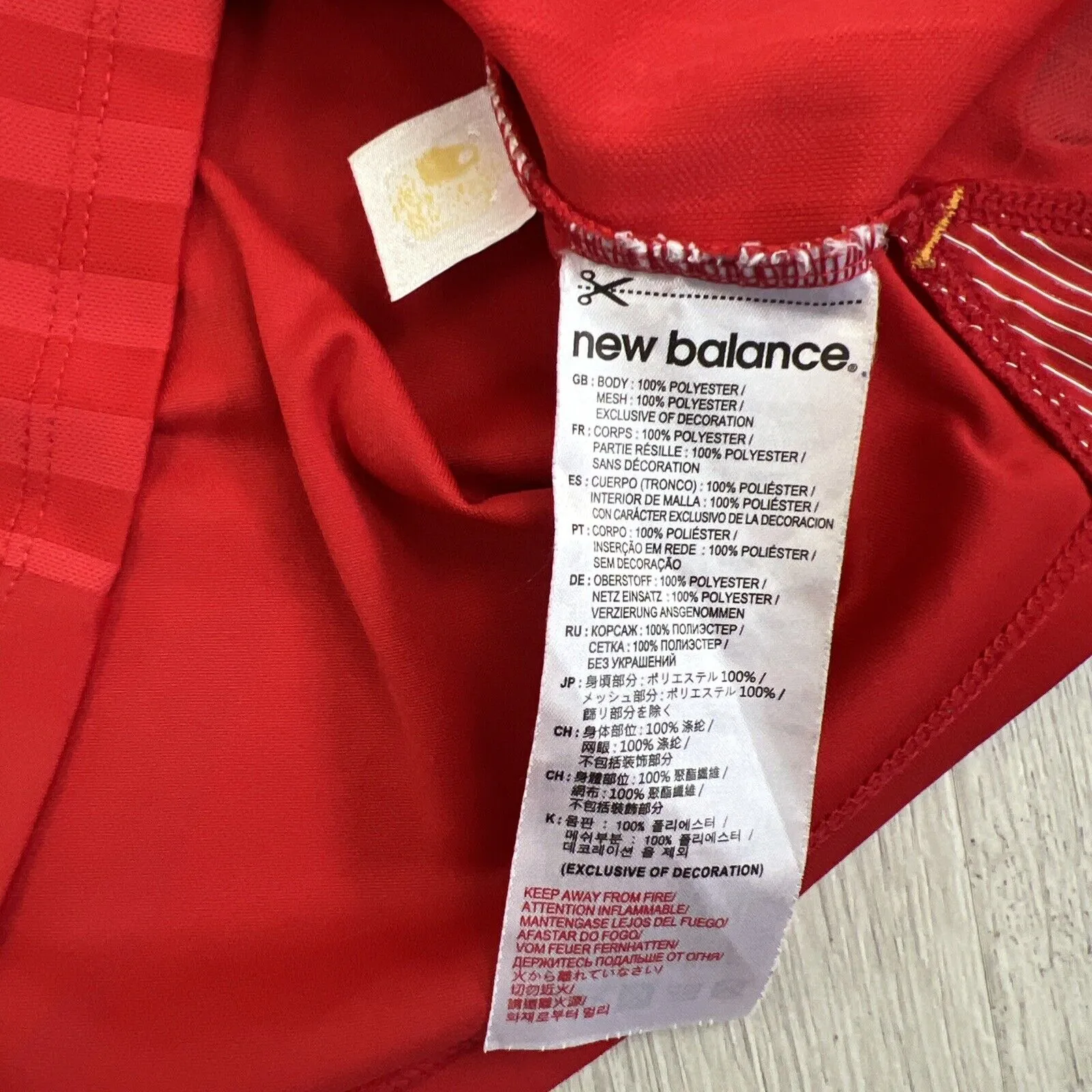 New Balance Kids Liverpool Football Club Soccer Jersey Size 10-12 Years