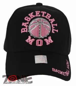 NEW! BASKETBALL MOM SPORT STONE BASEBALL CAP HAT BLACK