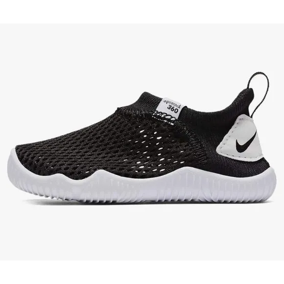 NEW! Youth NIKE Aqua Sock 360 Black White Water Shoes SZ 1 Youth
