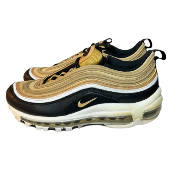 Nike Air Max 97 GS Metallic Gold, Black Youth Size 5.5 Women’s Size 7