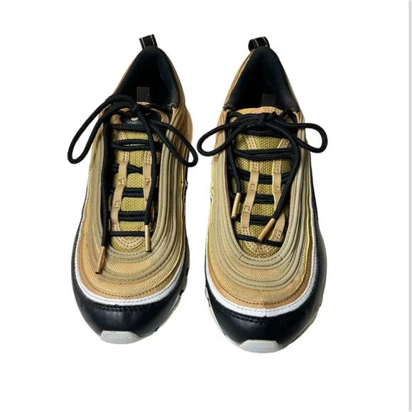 Nike Air Max 97 GS Metallic Gold, Black Youth Size 5.5 Women’s Size 7