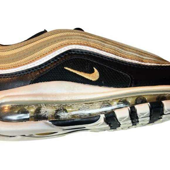 Nike Air Max 97 GS Metallic Gold, Black Youth Size 5.5 Women’s Size 7