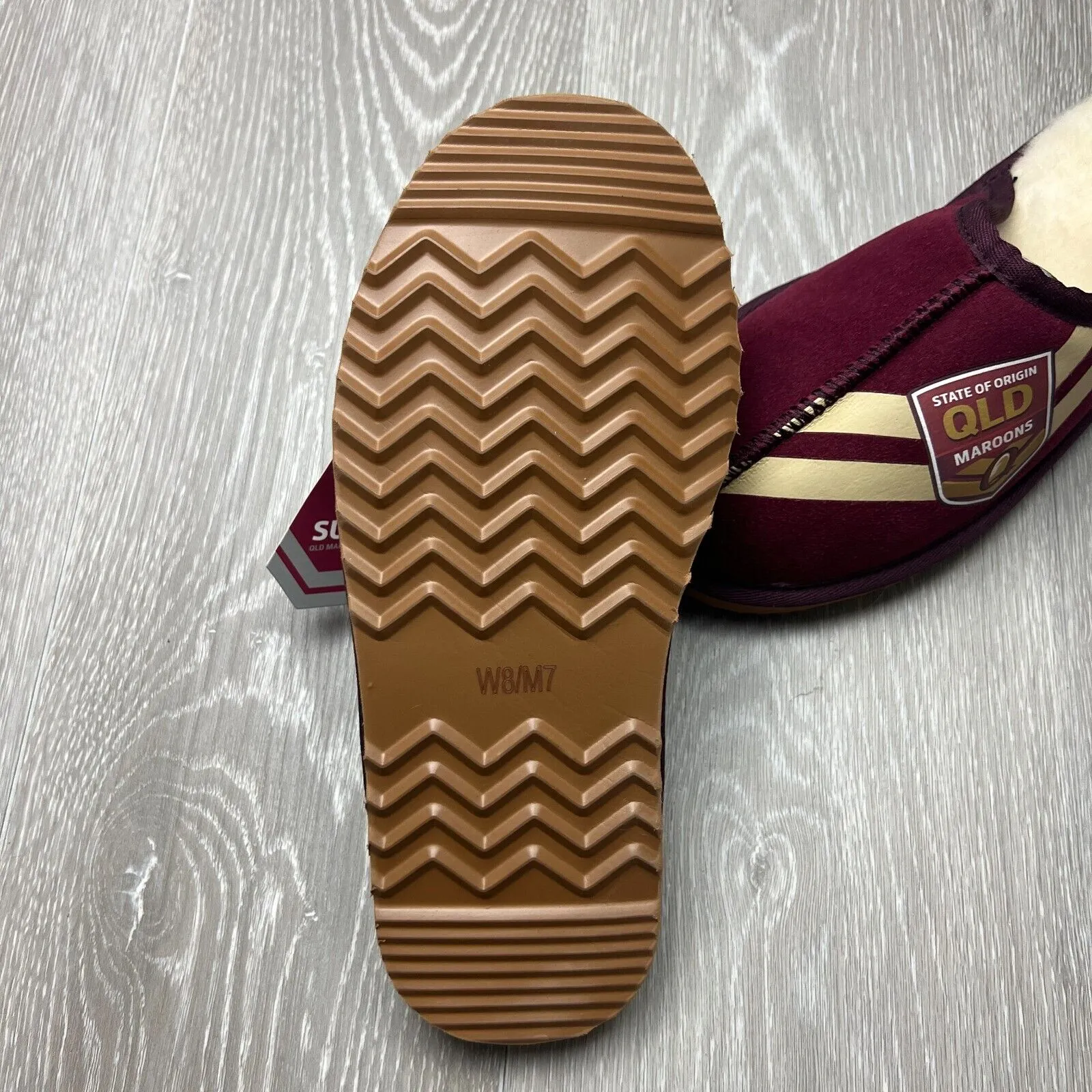 NRL Team Kicks Queensland Maroons Origin Merino Wool Slippers Size US W 7 / M 6