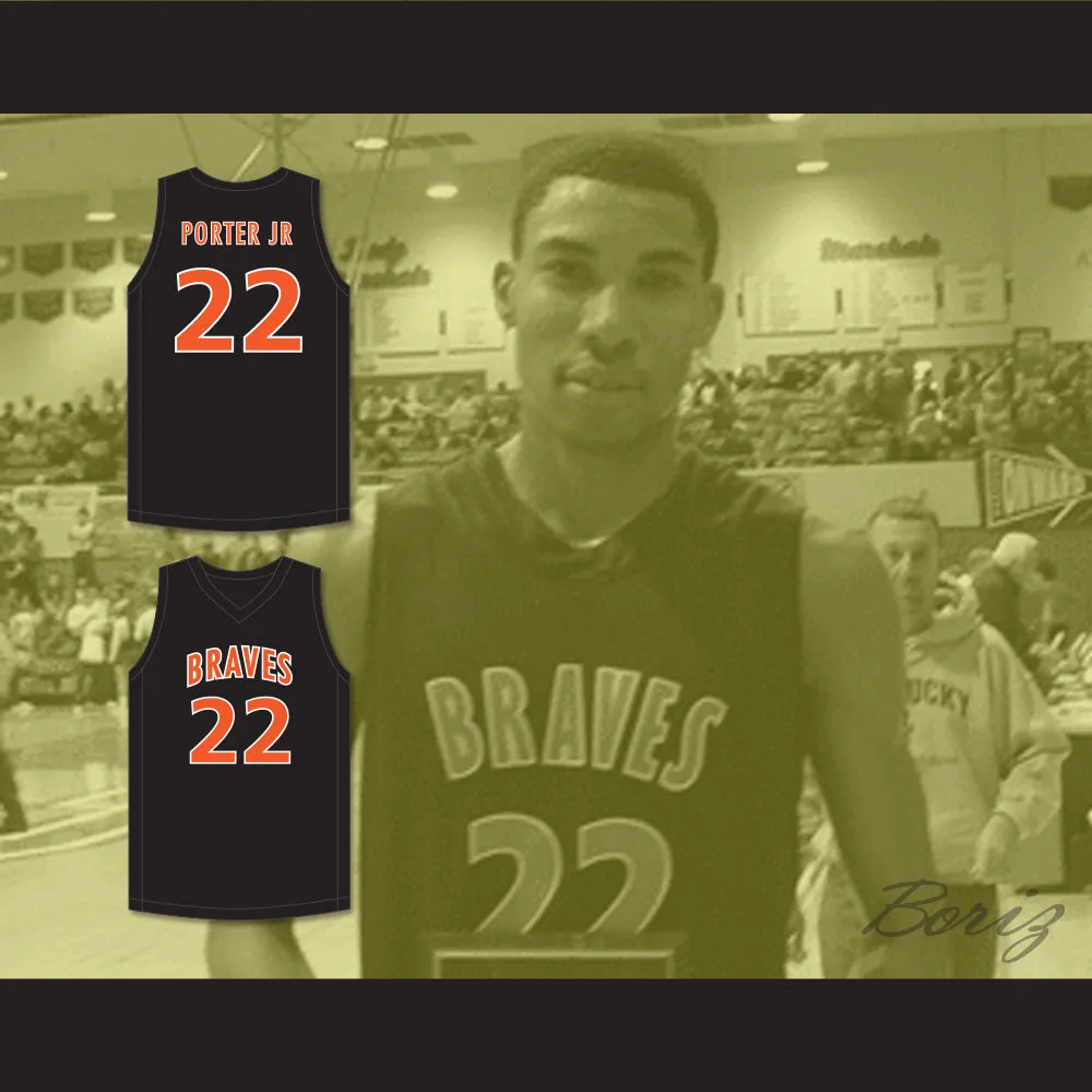 Otto Porter Jr. 22 Scott County Central High School Braves Black Basketball Jersey 2
