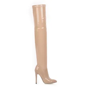 Patent PU Long Slim Stiletto Heeled Boots