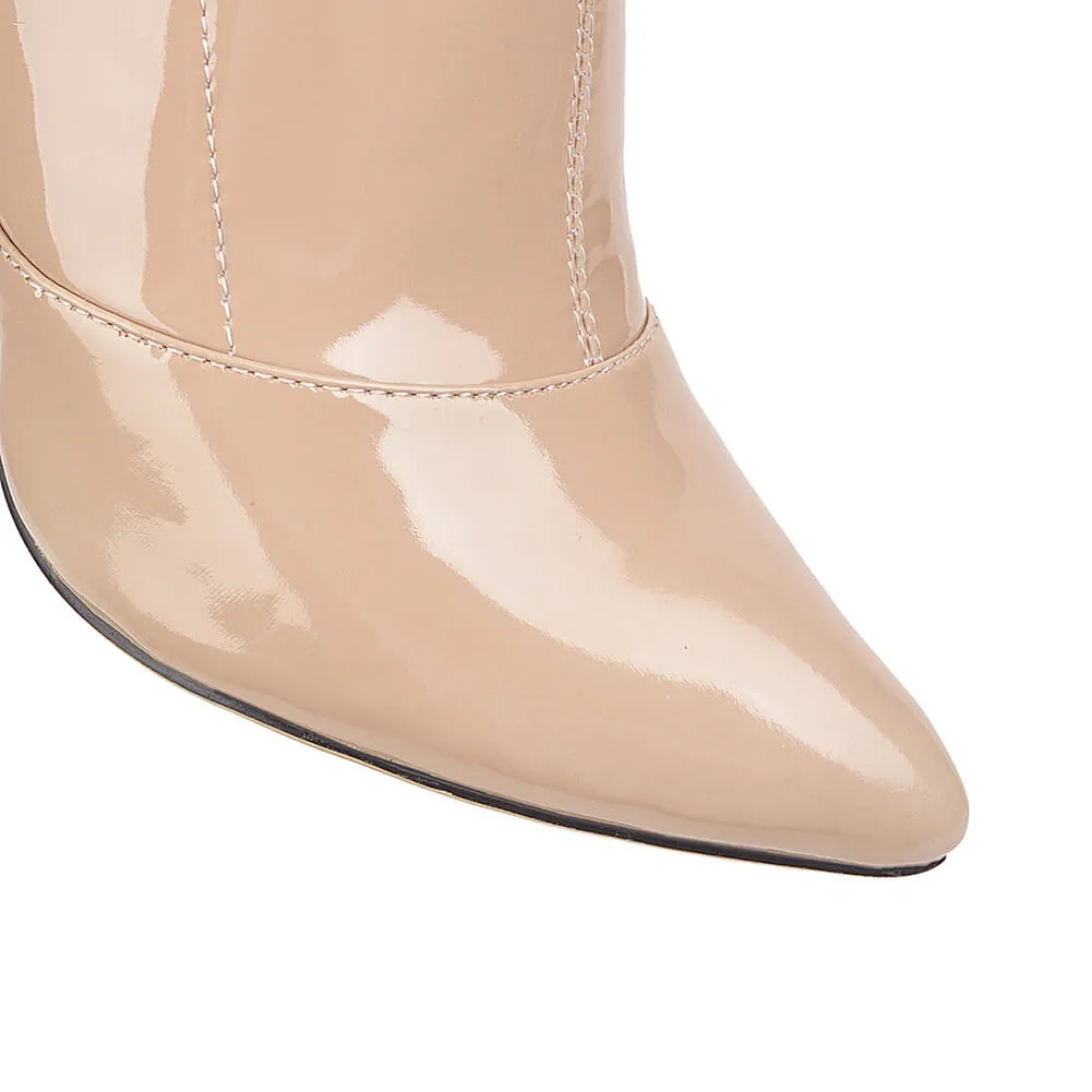 Patent PU Long Slim Stiletto Heeled Boots