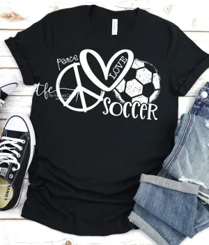 {Peace. Love. Soccer} screen print tee